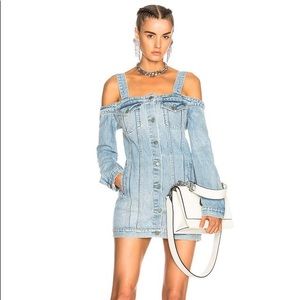 MUST GO | GRLFRND denim off the shoulder dress